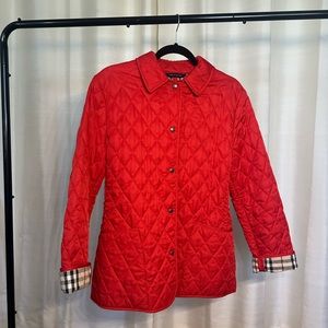 Burberry Red Utility Jacket Quilted Style